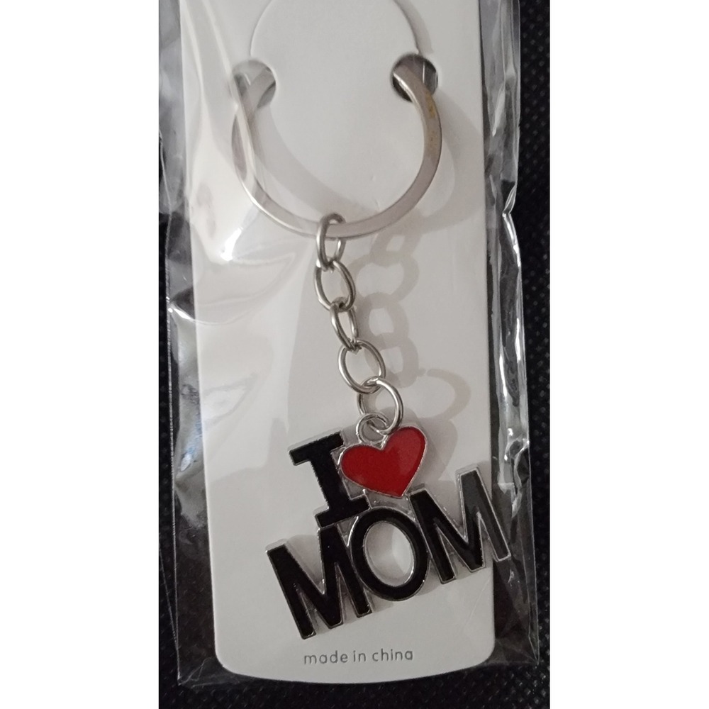 Mint‎ I Love Mom Keychain Silver Tone Red Heart Enamel Bag Charm Gift New